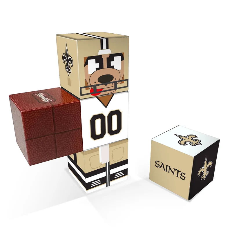 New Orleans Saints Magnetic Qubees Fidget Building Cubes Away Jersey
