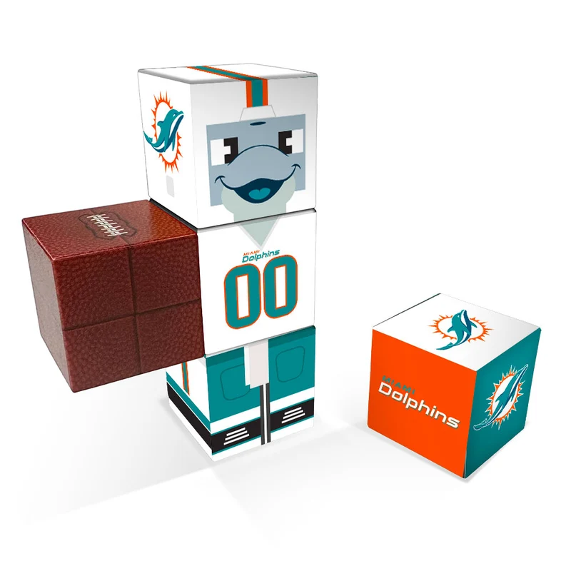 Miami Dolphins Magnetic Qubees Fidget Building Cubes Away Jersey