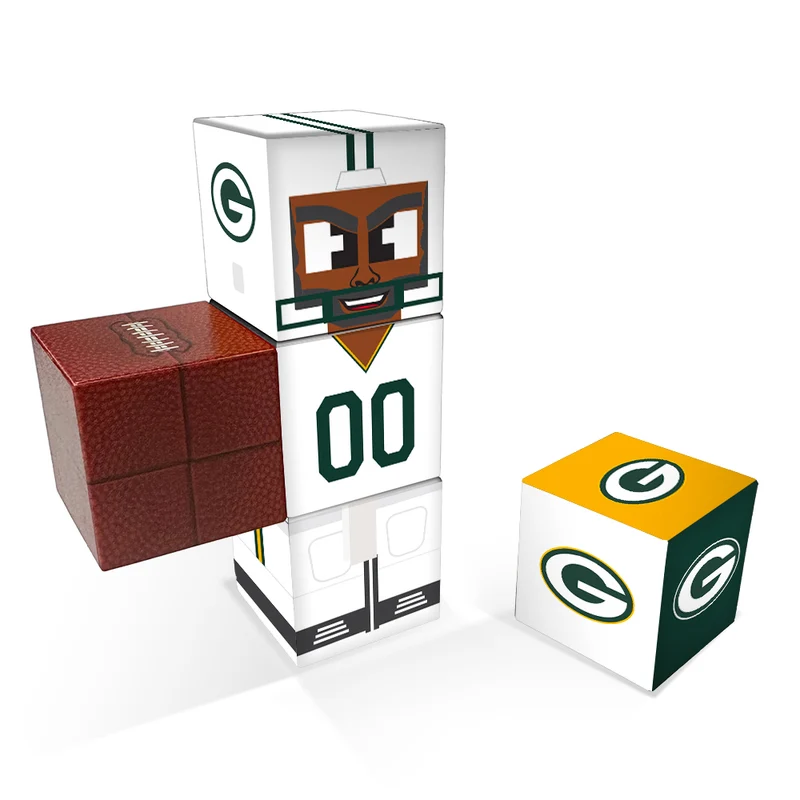 Green Bay Packers Magnetic Qubees Fidget Building Cubes Away Jersey