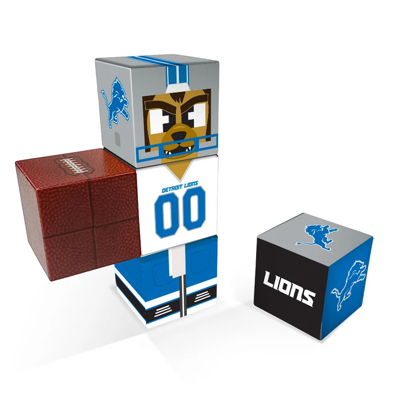 Detroit Lions Magnetic Qubees Fidget Building Cubes Away Jersey