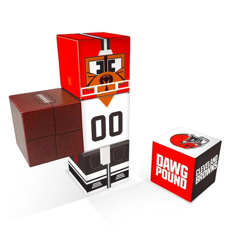 Cleveland Browns Magnetic Qubees Fidget Building Cubes Away Jersey