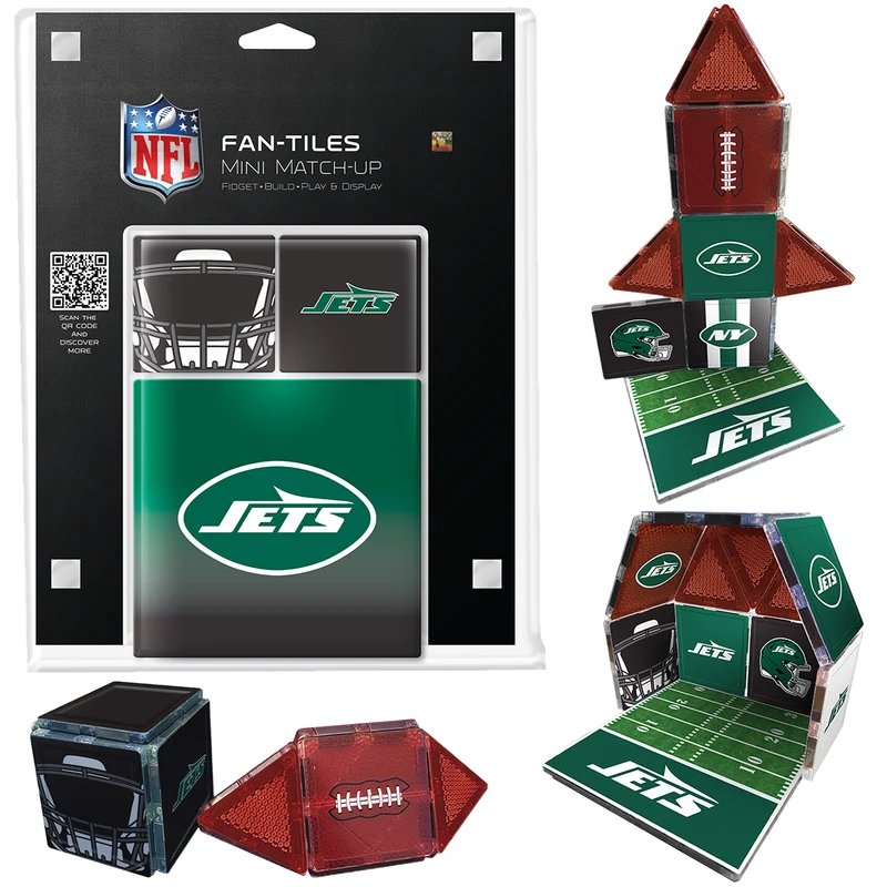 New York Jets Mini Fan Tiles 17 Piece Set