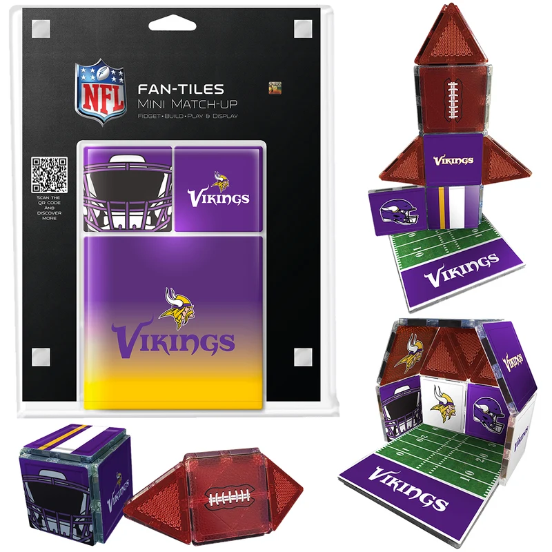 Minnesota Vikings Mini Fan Tiles 17 Piece Set