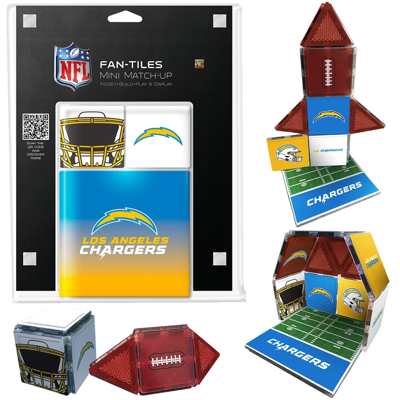Los Angeles Chargers Mini Fan Tiles 17 Piece Set