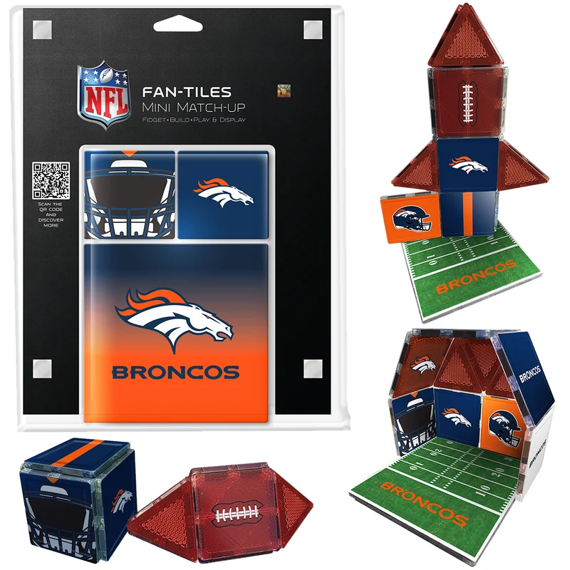 Denver Broncos Mini Fan Tiles 17 Piece Set