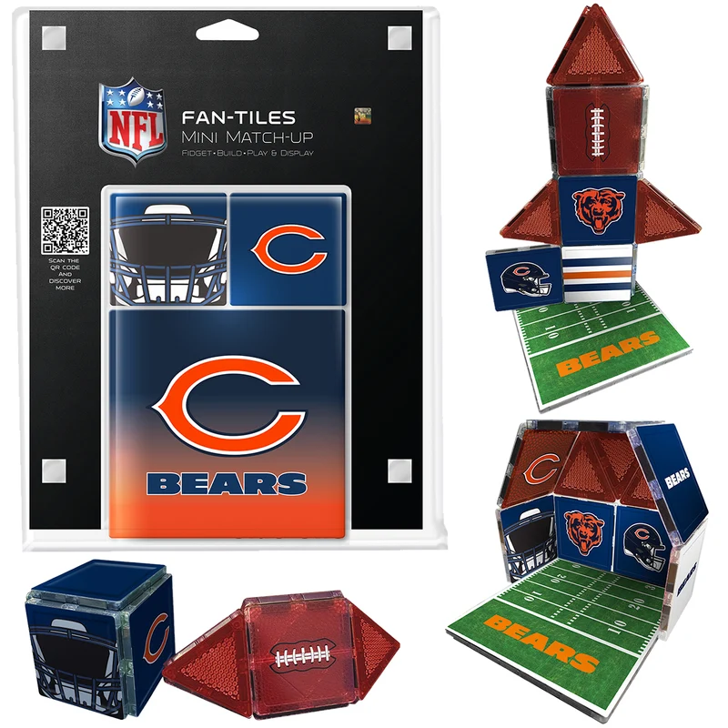 Chicaco Bears Mini Fan Tiles 17 Piece Set