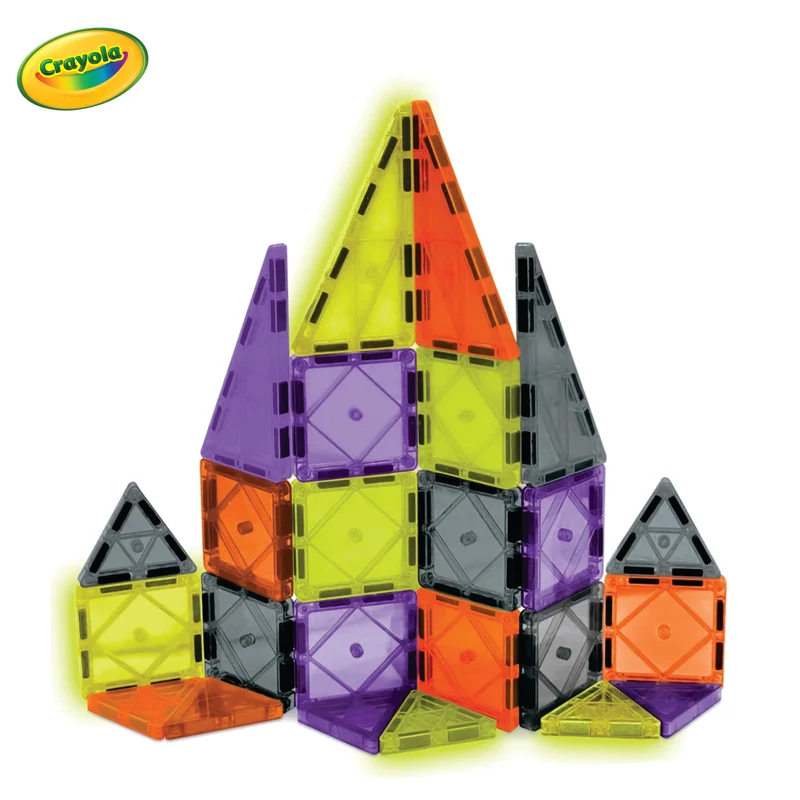 Crayola Halloween Glow Mini pip-Tiles 24-Piece Magnetic Building Set