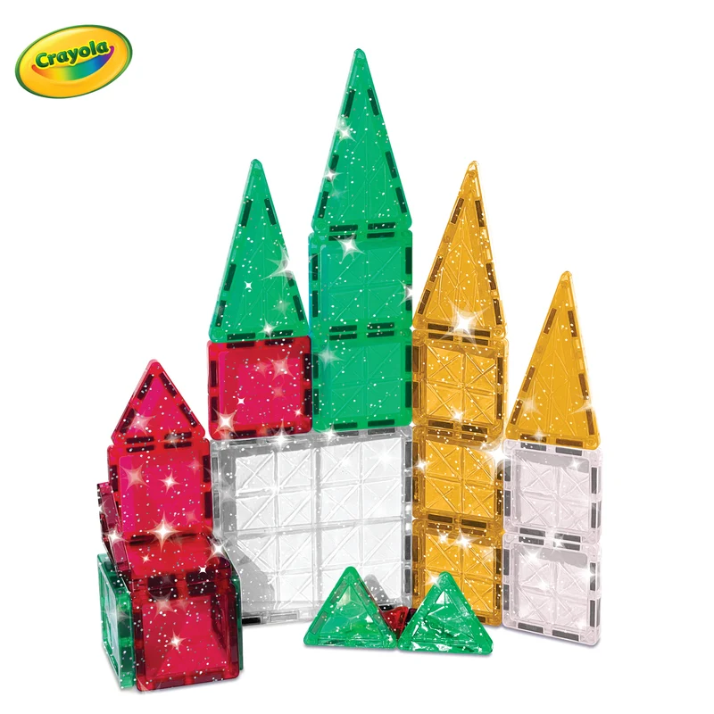 Crayola Holiday Glitter PIP-Tiles 27-Piece Magnetic Building Set