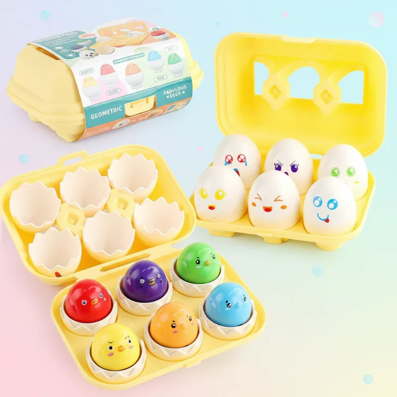 Montessori 3D Eggs Puzzle – Ett roligt påskspel – Äggsorteringsspel