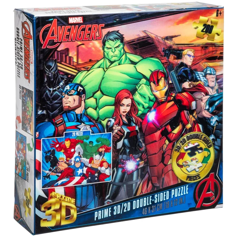 Pussel | 3-D dubbelsidig Avengers | 200 bitar