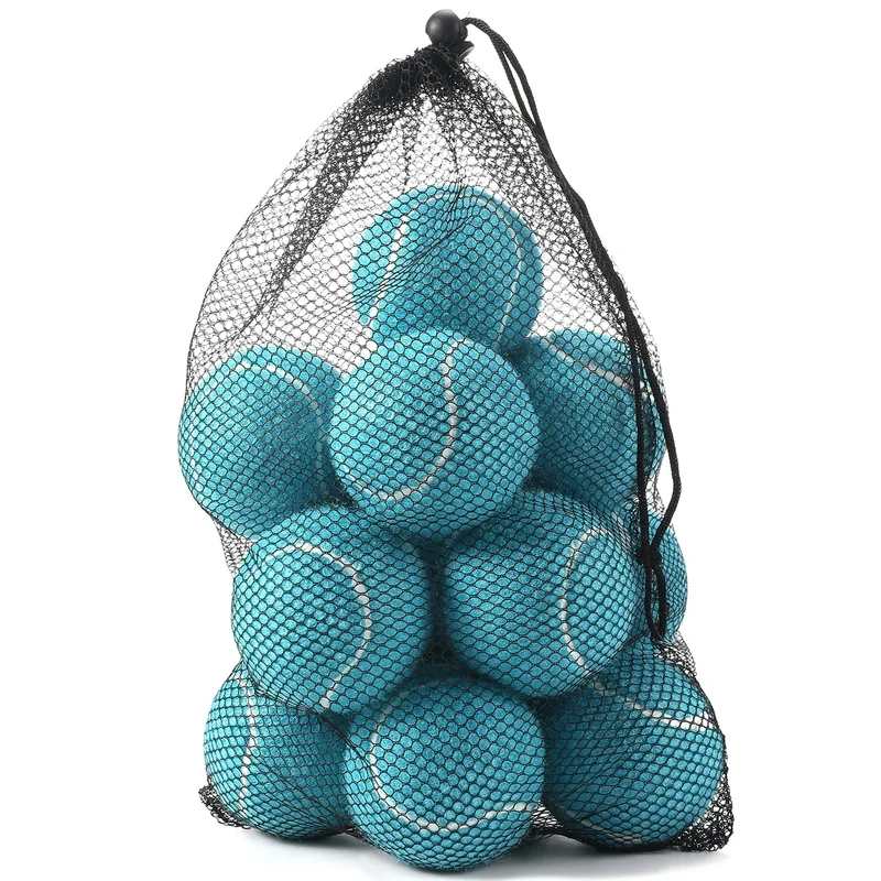Sæt med 12 Tennisbolde, høj elasticitet, træningsbolde med mesh taske