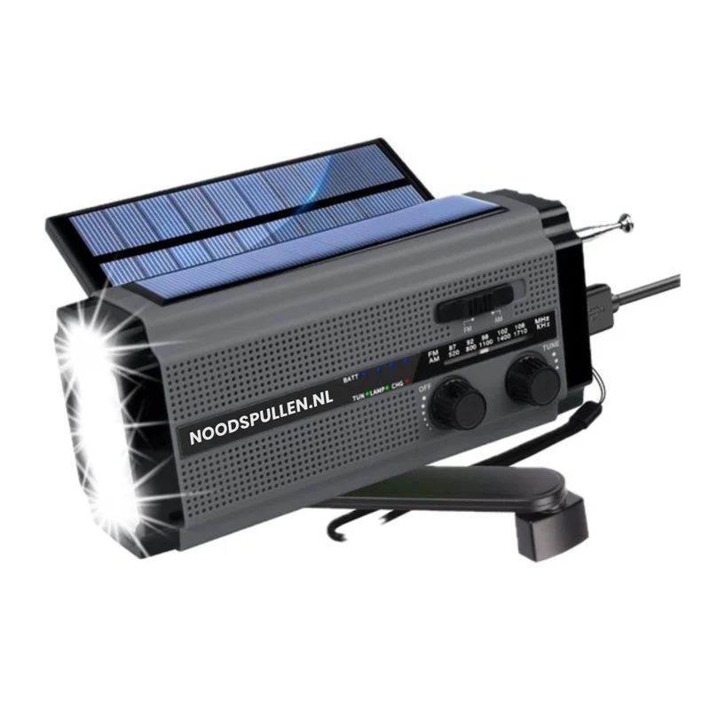 Flerfunktionel Nødradio med Solpanel og Powerbank