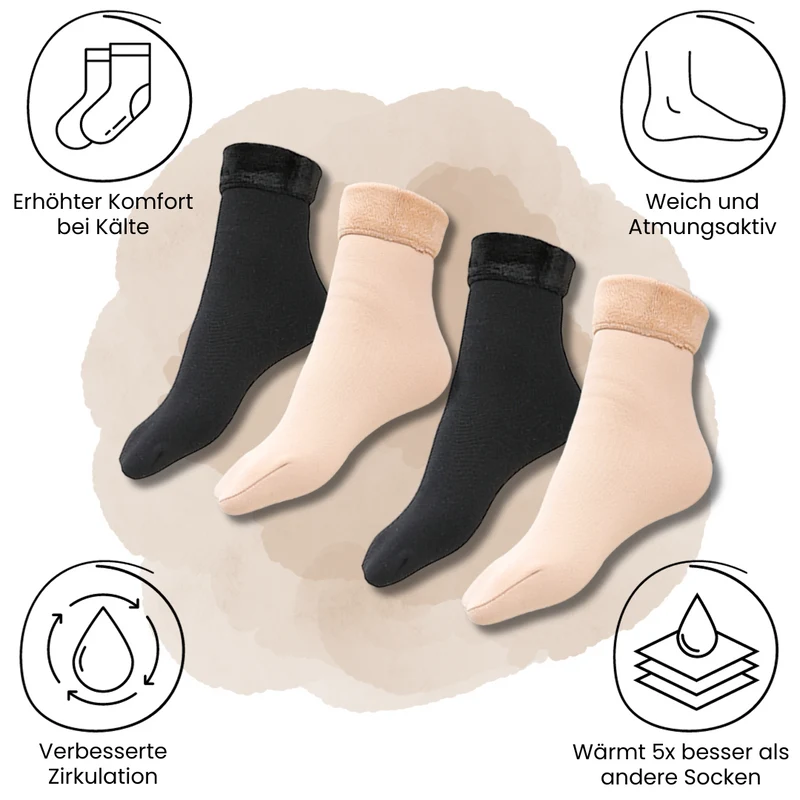 4-Pak Thermosokker - Unisex One Size - til varme fødder