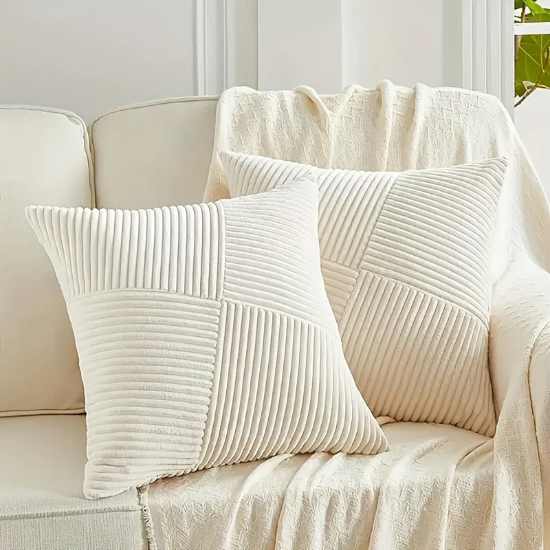 Boheme Sofa- og Sengbetræk i Blødt, Ribbet Velour