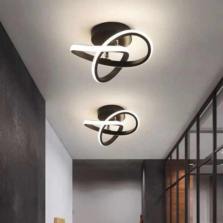 Taklampa med LED Svart metalram