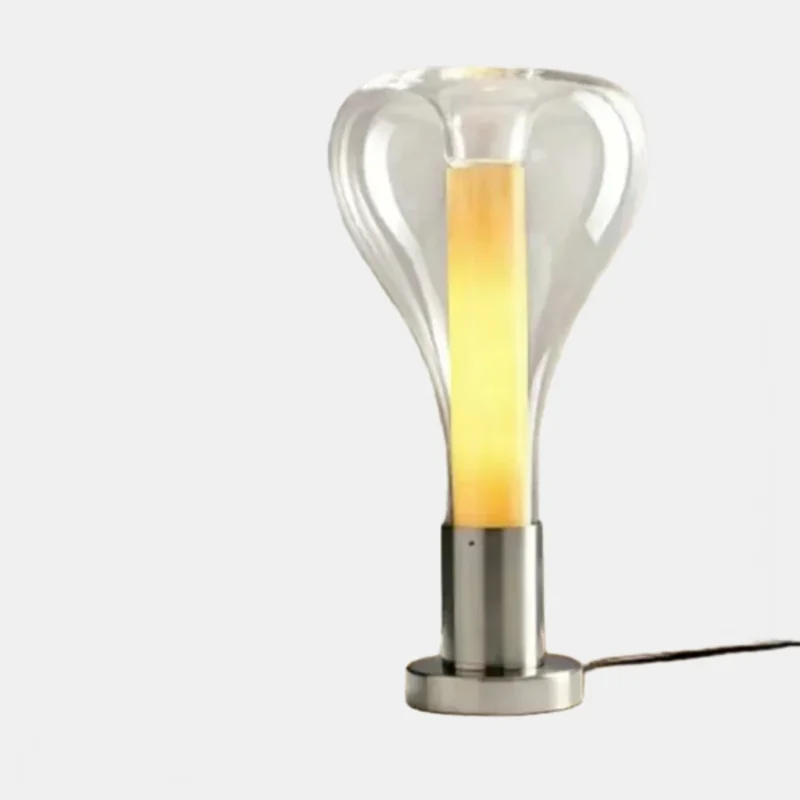 Beroligende LED Bordlampe med Kunstnerisk Glasdesign