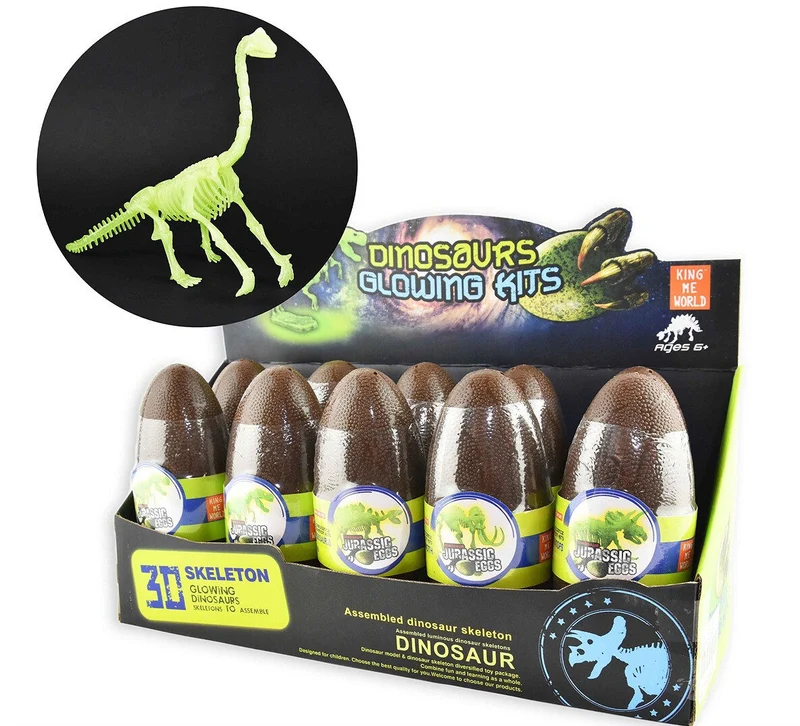 Dino skeleton in egg glow in the dark