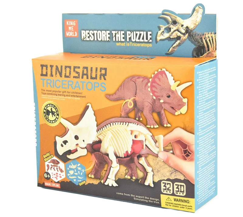 Dinosaur Anatomy Puzzle 3D – Pedagogiskt Pussel med 32 Delar