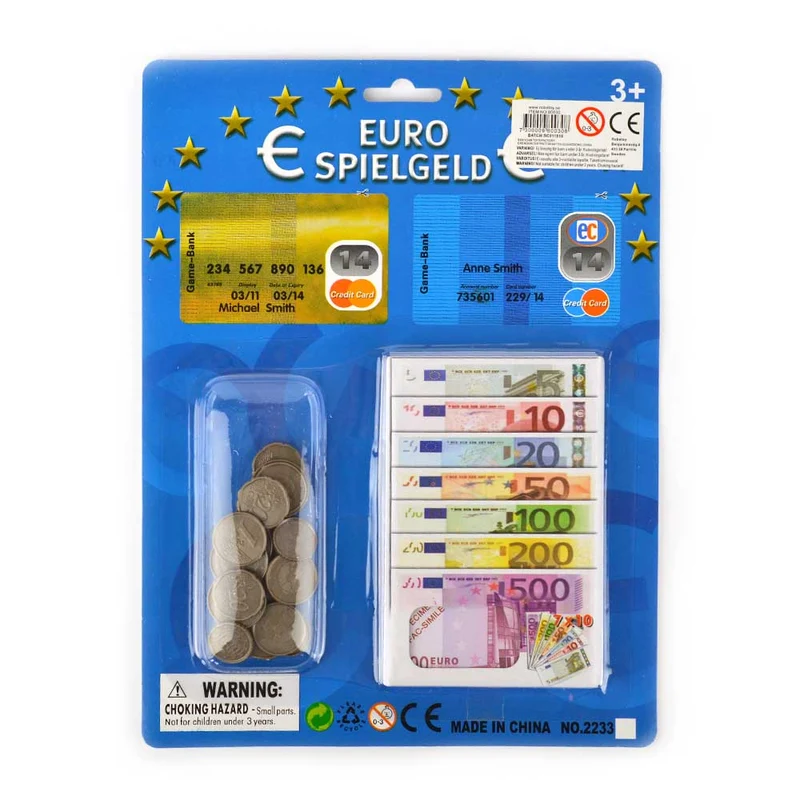Leksakspengar - Euro - Mynt och sedlar