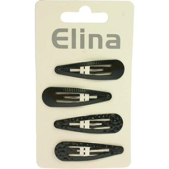 Hårklämmor, svart, 4-pack