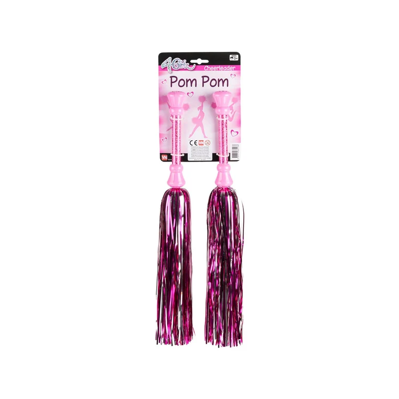 Glittriga Pom Poms i rosa | Cheerleader