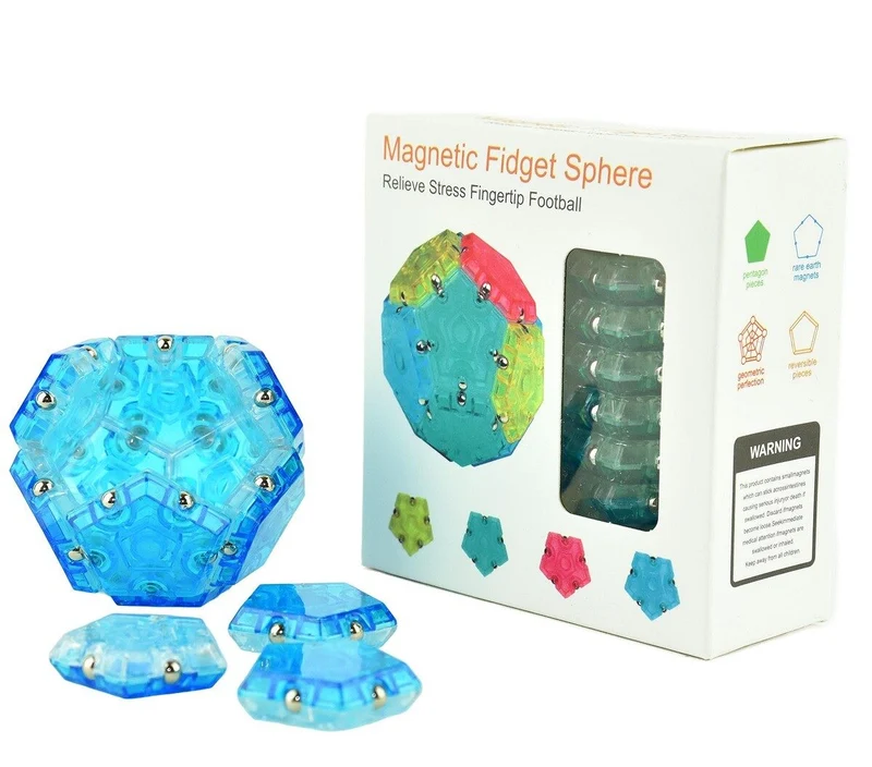 Fidget Magnet Sphere- 4ass 5cm