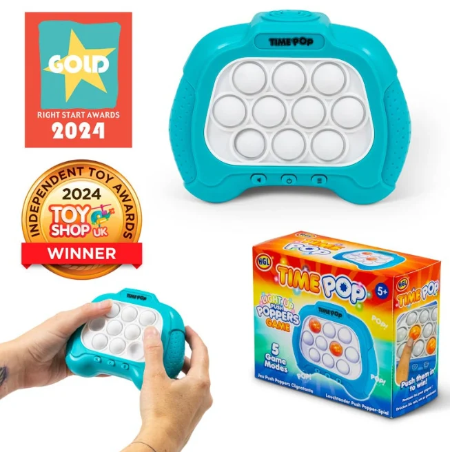 Time Pop Light Up Push Popper Game Blue/Orange/Rosa