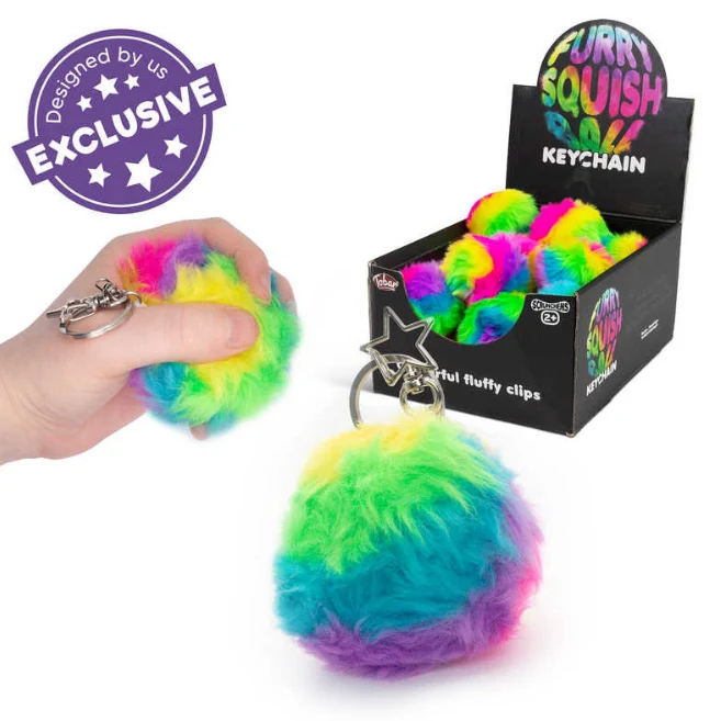 Scrunchems Furry Squish Ball Keychain