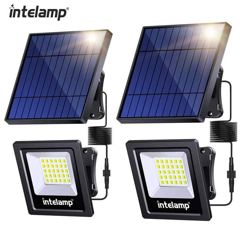 LED Solsikkerhedslampe Duo | 2-pak | 1200LM Lysstærk | IP65 Vandtæt | Have, Patio og Terrase