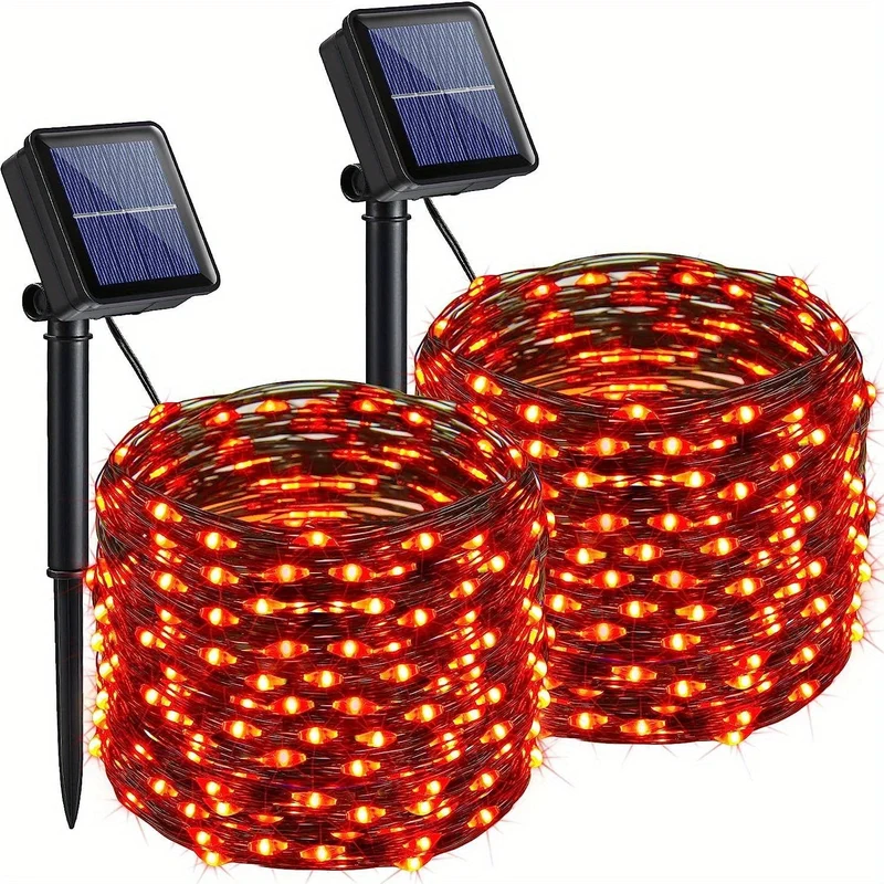 Utomhus Solenergi Drivna Röda Ängel Ljus