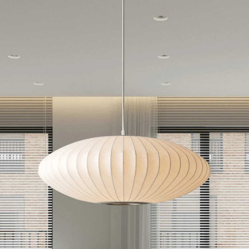 Pendellampa med modern tygskärm