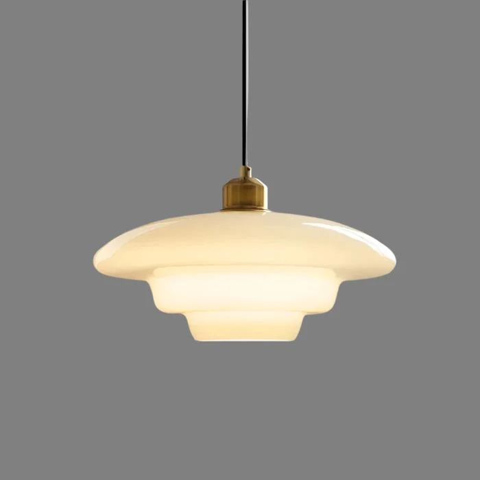 Pendellampa Vit Glas Mitten av Seklet Stil