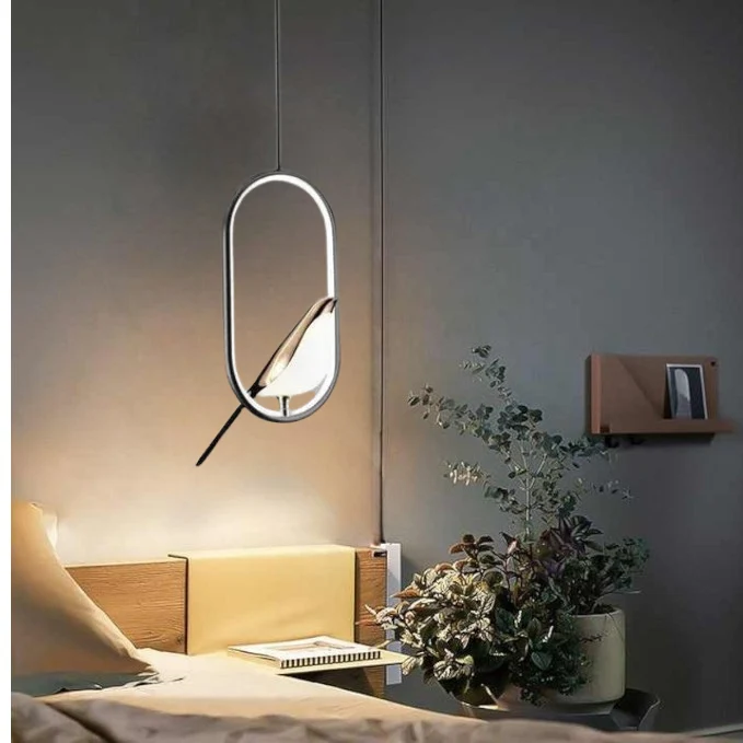 Pendellampa Modern Guld Fågel Design