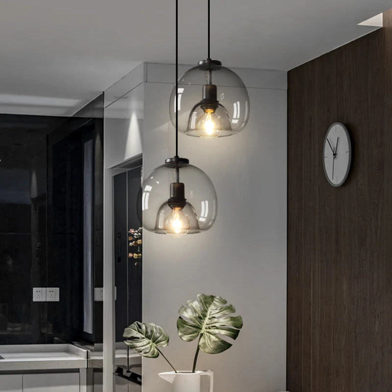 Pendellampa Glasglob Modern Taklampa