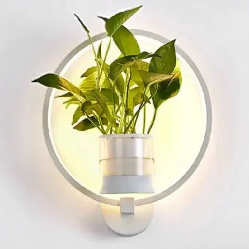 Vägglampa med glasväxtbehållare