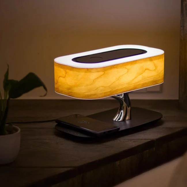 Modern Trä Trådlös Laddande Bordslampa