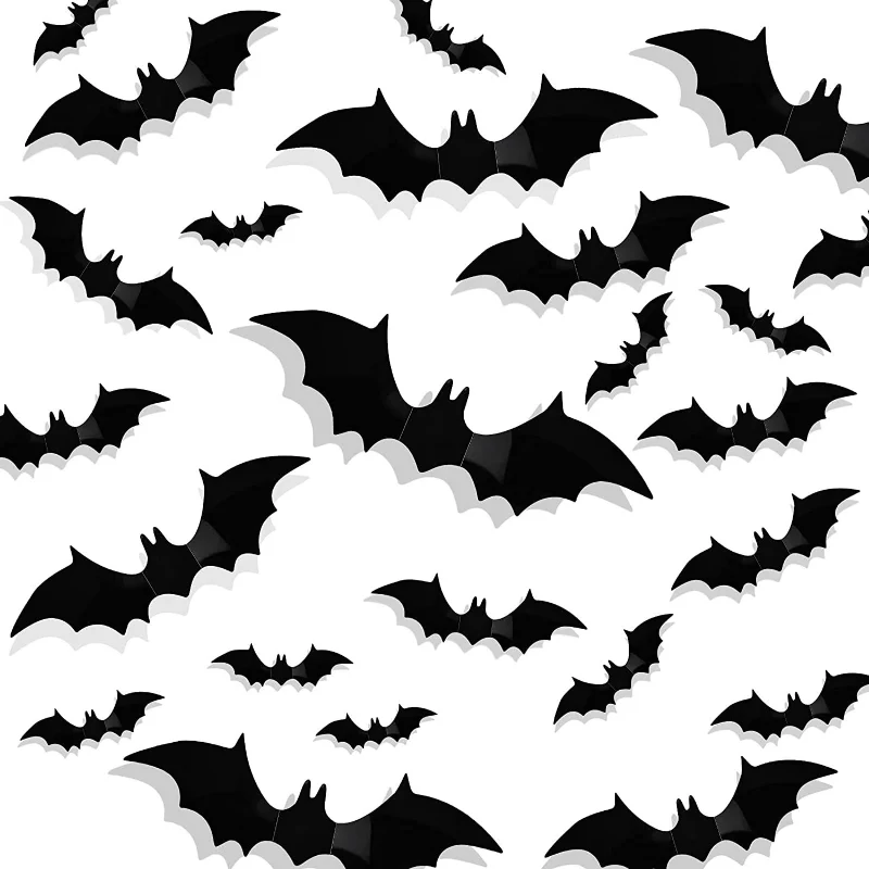 Väggdekaler 3D Halloween Fladdermus Dekoration Set