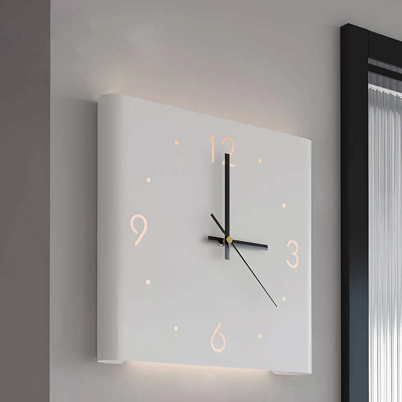 Väggklocka Modern Tyst LED Metall Fyrkantig