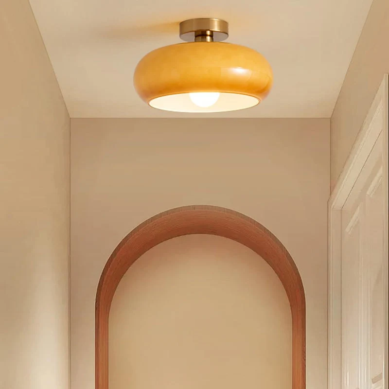 Vintage Rund Glas Taklampa