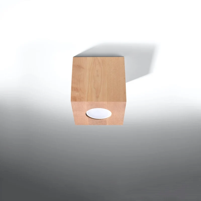 QUAD Naturlig Trä Taklampa - Minimalistisk Design - Lätt att Rengöra - Snabb Installation - Naturlig Träfinish - Utbytbara GU10 Ljuskällor