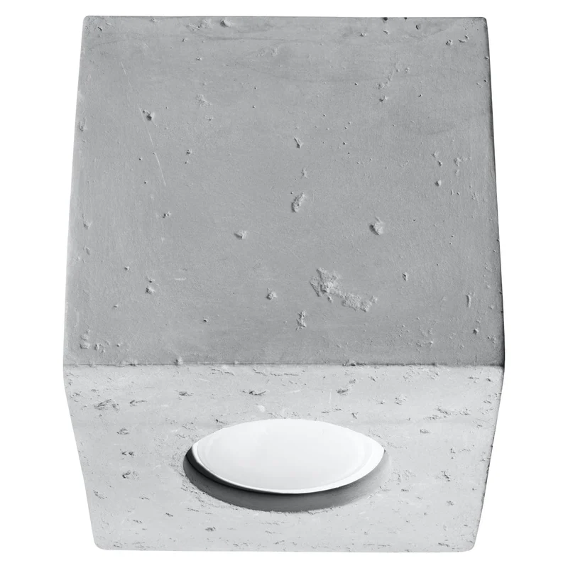QUAD Betong Taklampa - Minimalistisk Nedåtriktad Belysning - Lätt att Rengöra - Snabb Installation - Unik Betongestetik - Utbytbara GU10 Glödlampor - Mångsidiga Belysningsalternativ