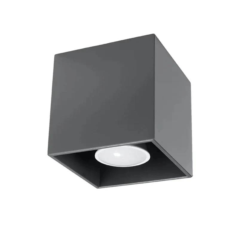 QUAD Taklampa 1 Antracit - Minimalistisk Design - Lätt att Rengöra - Snabb Installation - Hög Hållbarhet - Utbytbara GU10 Ligor - Flera Färg- och Texturalternativ