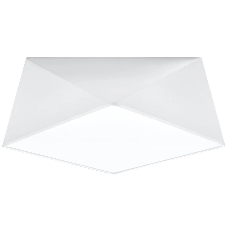 HEXA Vit Taklampa 35 cm - Modern Geometrisk Design - E27 Glödlampa Kompatibel - Stilfull och Hållbar Belysning för Nutida Interiörer