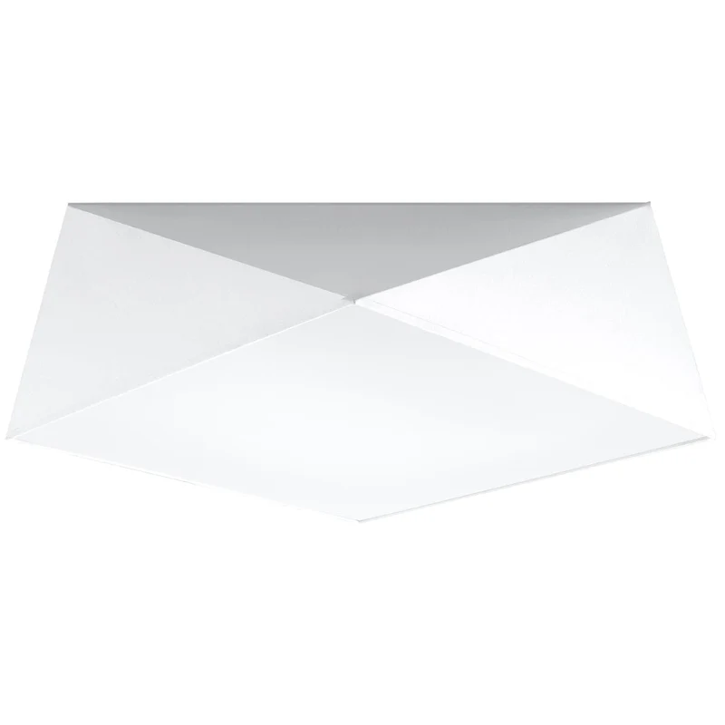 HEXA Vit Taklampa 45 cm - Modern Geometrisk Design - E27 Lampa Kompatibel - Elegant Belysning för Samtida Interiörer
