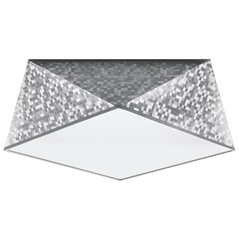 HEXA Silver Taklampa 35 cm - Modern Geometrisk Design - E27 Lampa Kompatibel - Hållbar & Elegant Belysning för Stiliga Interiörer