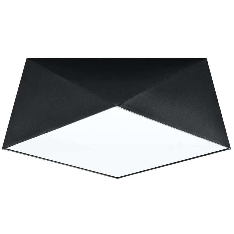 HEXA Svart Taklampa 35 cm - Modern Geometrisk Design - E27 Glödlampa Kompatibilitet - Hållbar & Stilren Belysning för Samtida Interiörer