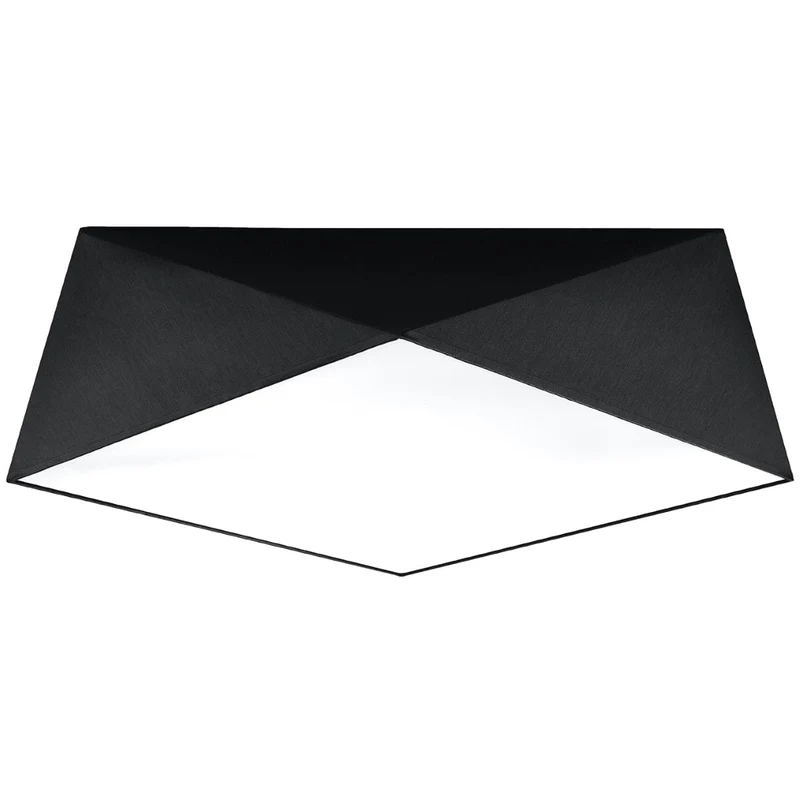 HEXA Svart Taklampa 45 cm - Modern Geometrisk Design - E27 Rival Kompatibel - Snygg & Stilig Belysning för Nutida Interiörer