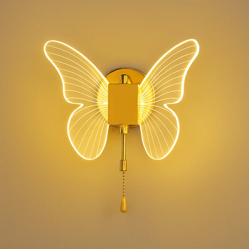 Gyllene LED Fjäril Hänglampa