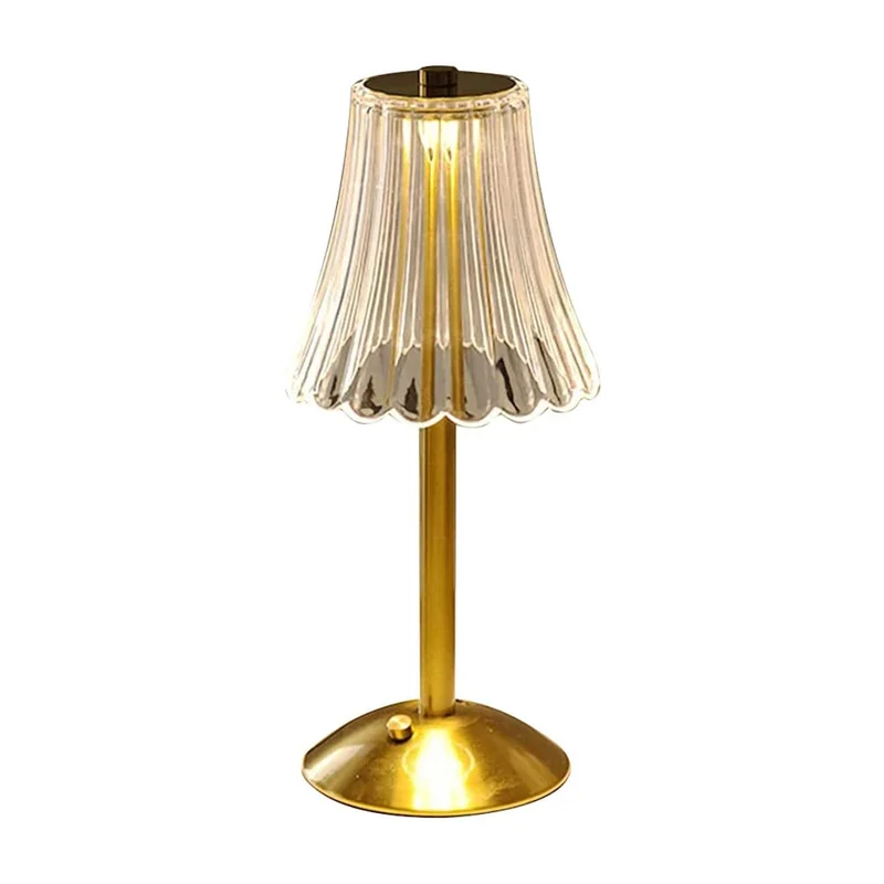 Guldkristall uppladdningsbar bordslampa