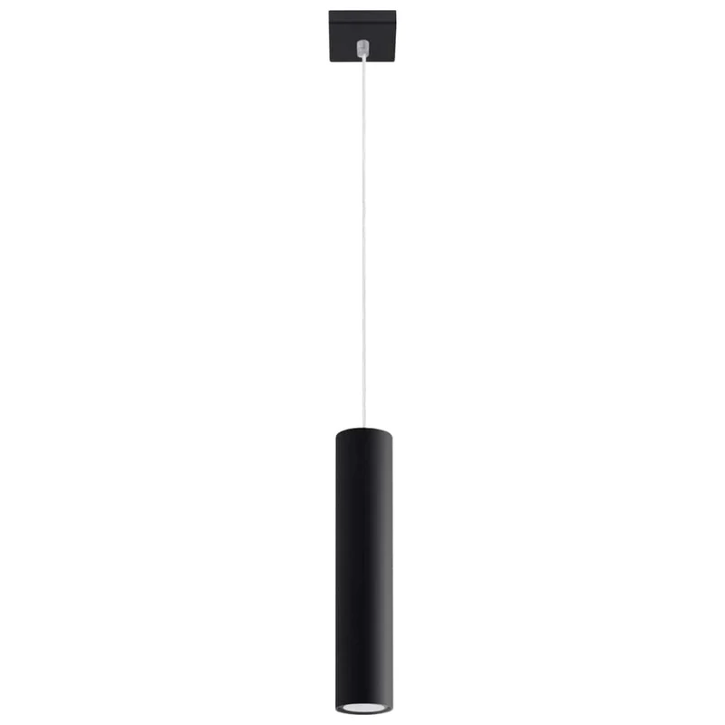 Pendellampa Lagos 1 Svart - Minimalistisk Metallhängande Lampa - Justerbar Höjd - GU10 Lampa Kompatibel - Hållbar Pulverlackerad Stålskärm